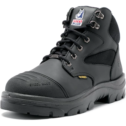 Steel Blue Men's Parkes Side Zipper Water Resistant Steel Toe Hiker Work Boot - Black - 812968 - Overlook Boots