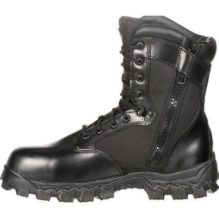 Rocky Alphaforce Bota de Servicio para Hombre, 8 Pulgadas, Impermeable, Punta Compuesta, Cierre Lateral, Riesgo Eléctrico (EH) - Negro - FQ0006173 - Imagen 4