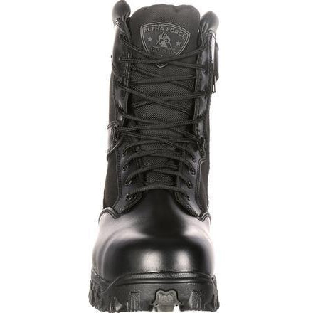 Rocky Alphaforce Bota de Servicio para Hombre, 8 Pulgadas, Impermeable, Punta Compuesta, Cierre Lateral, Riesgo Eléctrico (EH) - Negro - FQ0006173 - Imagen 6
