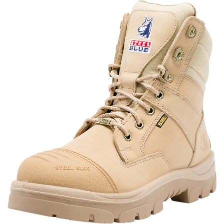 Steel Blue Men's Southern Cross 6" Side Zipper Water Resistant Steel Toe Work Boot - Sand - 812961 - Overlook Boots