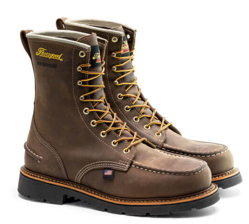 Thorogood Men's 1957 Series 8" Moc Toe Waterproof USA Made Work Boot- 814-3890 8 / Medium / Brown - Overlook Boots