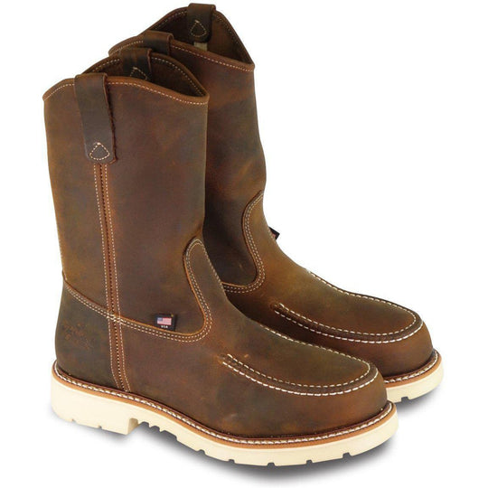 Thorogood Men's 11" USA Made Ranch Steel Moc Toe Work Boot Brown 804-3311 8 / Medium / Brown - Overlook Boots