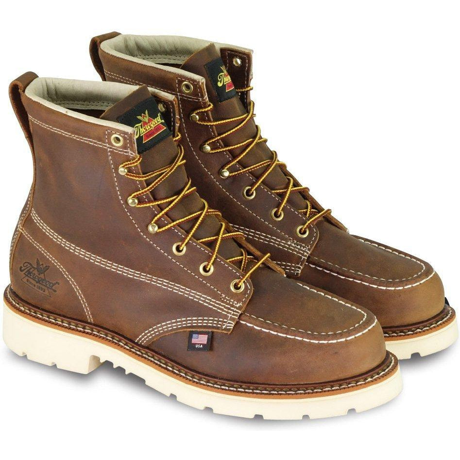 Thorogood Men's USA Made Amer. Heritage 6" Steel Toe Work Boot- 804-4375 8 / Medium / Brown - Overlook Boots