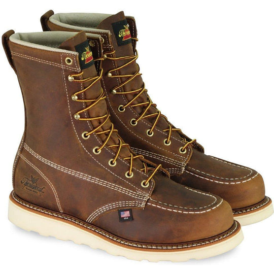 Thorogood Men's USA Made Amer. Heritage 8" Steel Toe Work Wedge Boot 804-4478 7 / Medium / Brown - Overlook Boots